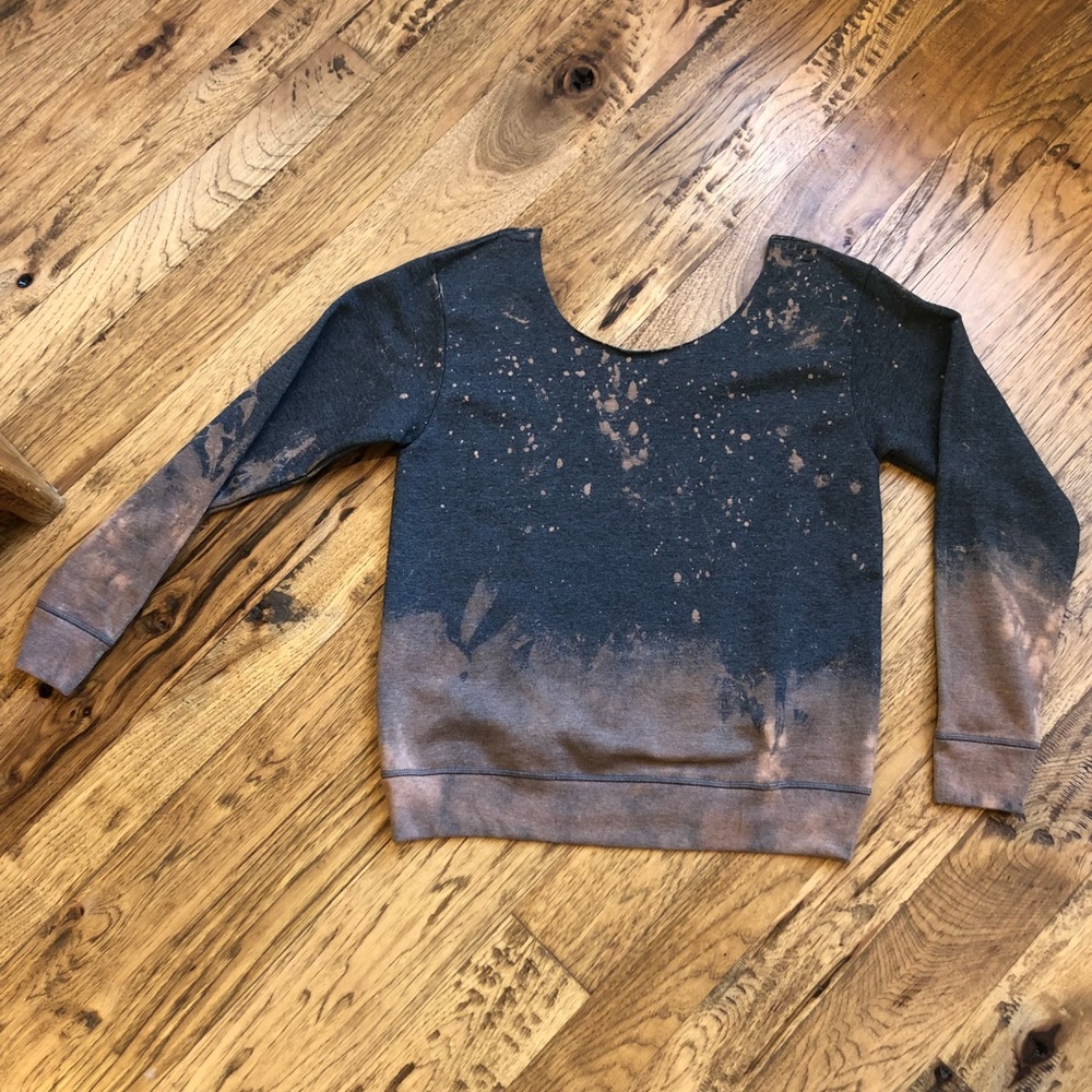 Acid Wash Vintage Sweatshirt Off Shoulder - Picture 4 of 8
